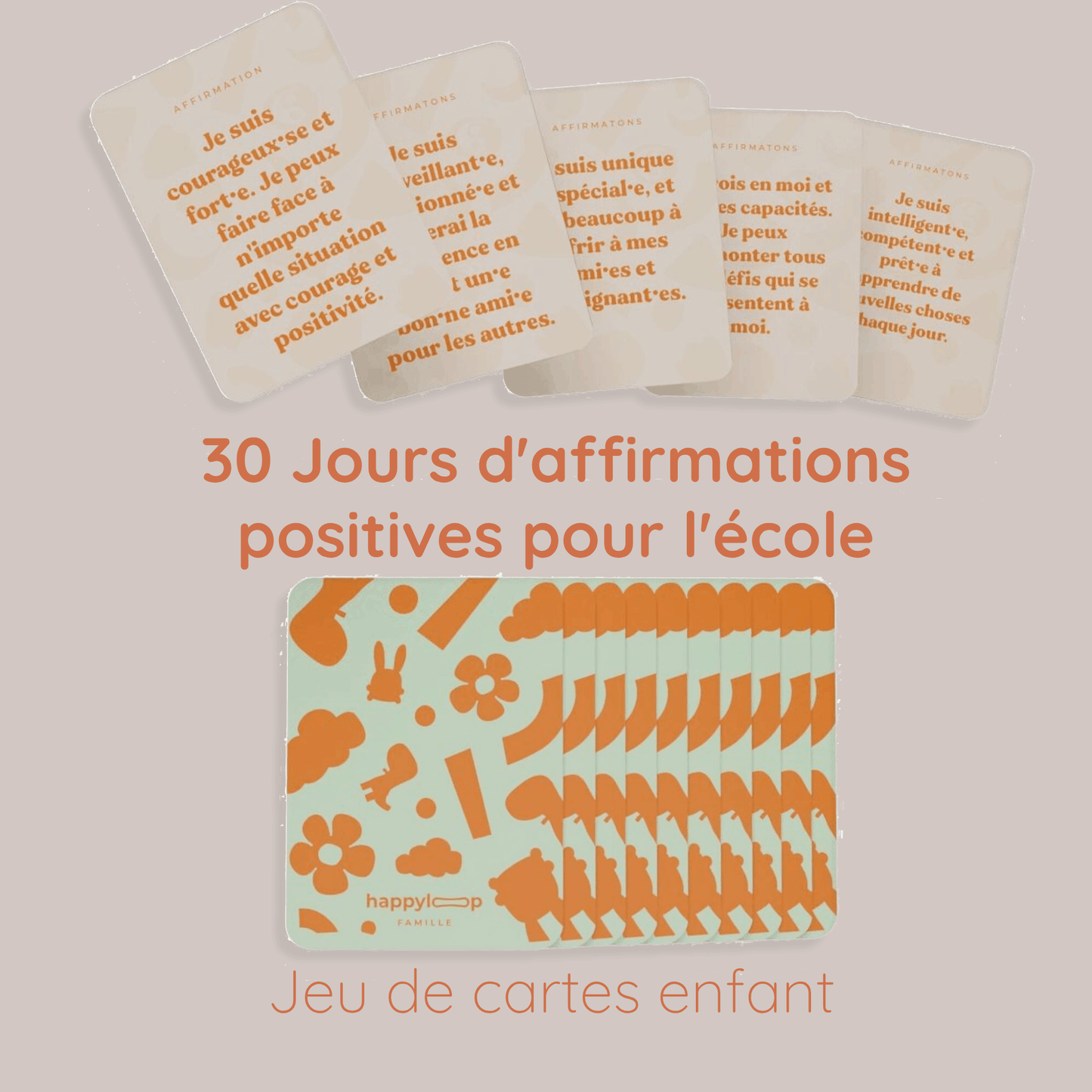 30 Jours d’affirmations positives pour l’école | Jeu de cartes | Enfants - Routinea