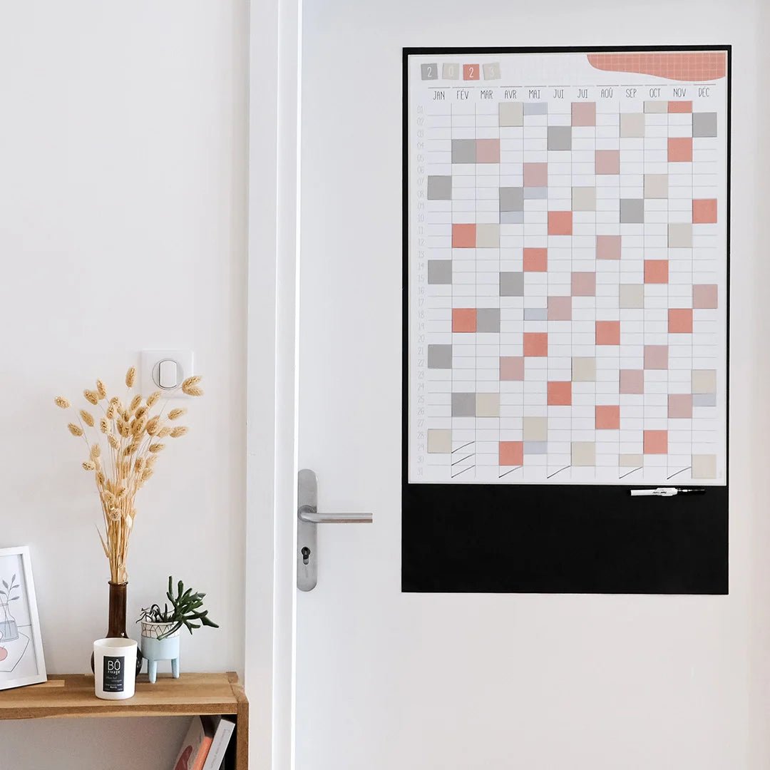 Calendrier mural magnétique annuel Ferflex® – Terracotta - Routinea