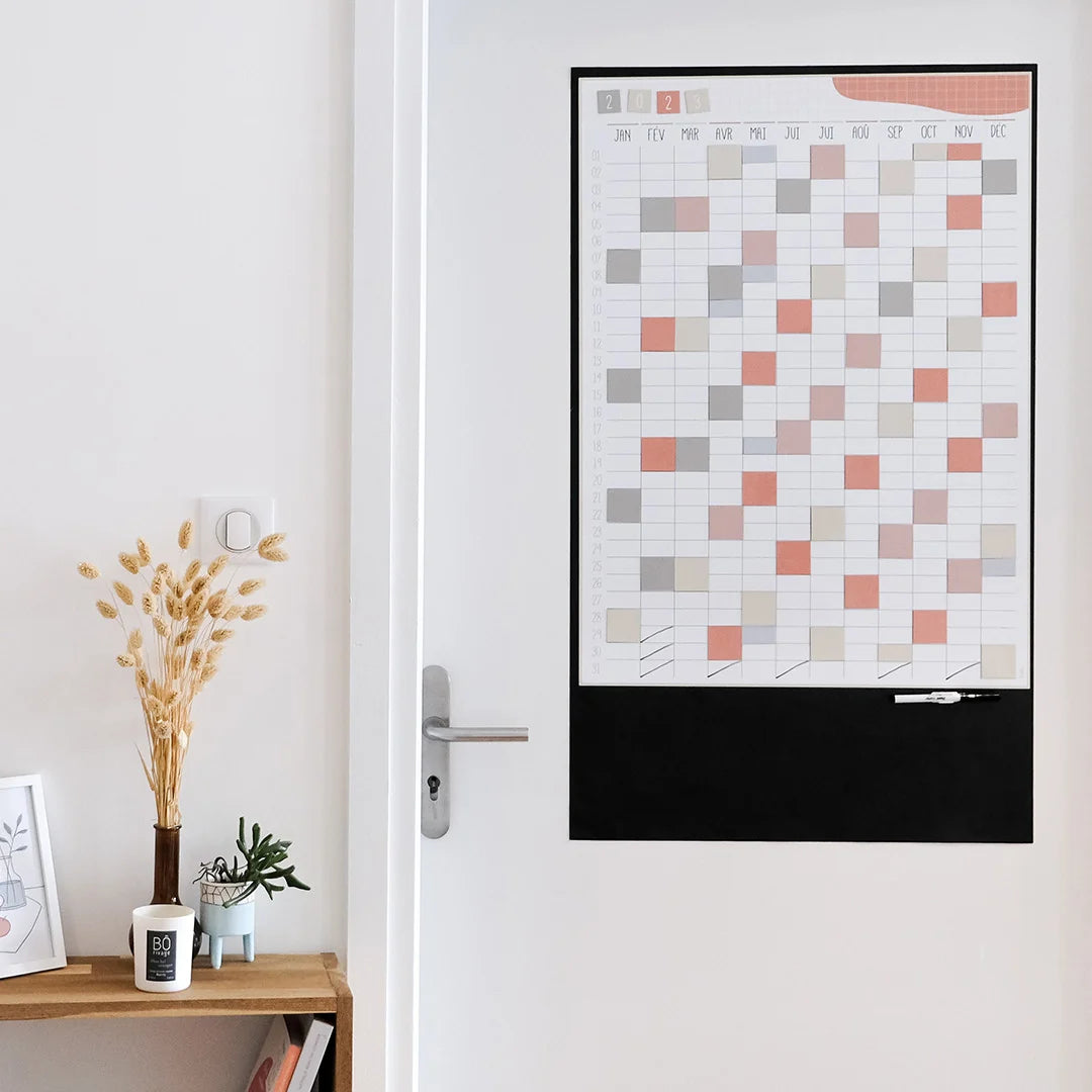 Calendrier mural magnétique annuel Ferflex® – Terracotta