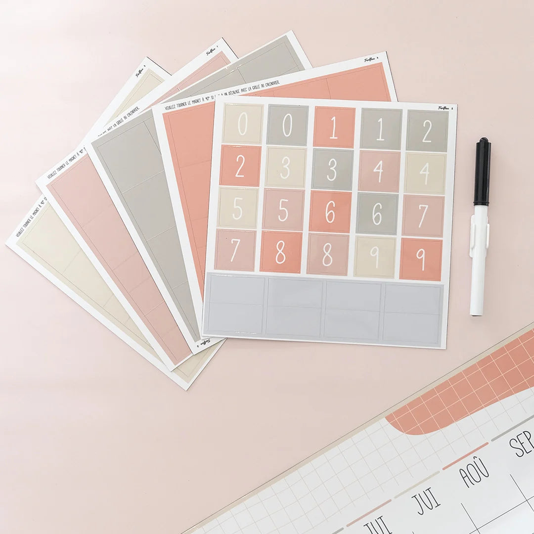Calendrier mural magnétique annuel Ferflex® – Terracotta