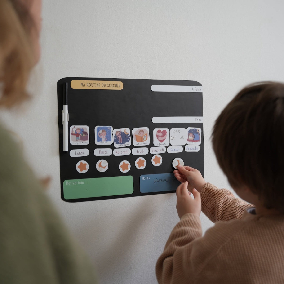 Tableau de routine du coucher enfant