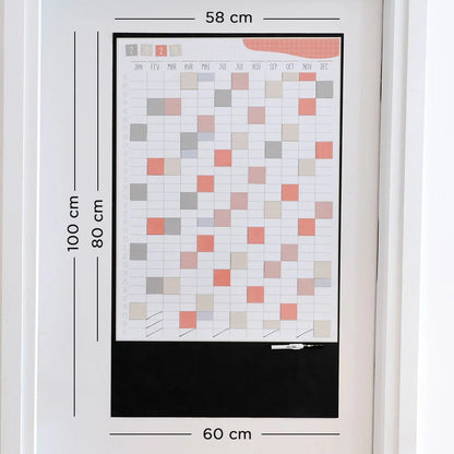 Calendrier mural magnétique annuel Ferflex® – Terracotta - Routinea