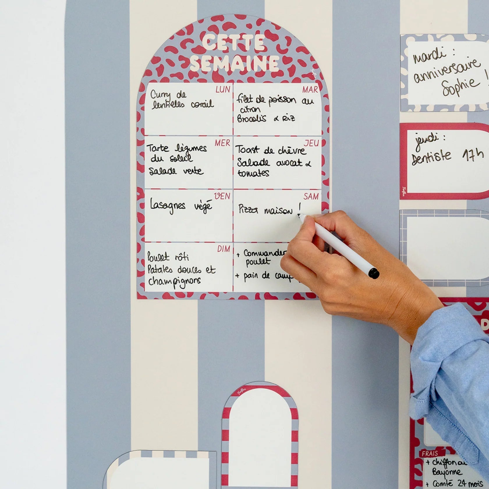 Cette semaine - Planning magnétique hebdomadaire Graou Rose ou Bleu - Routinea