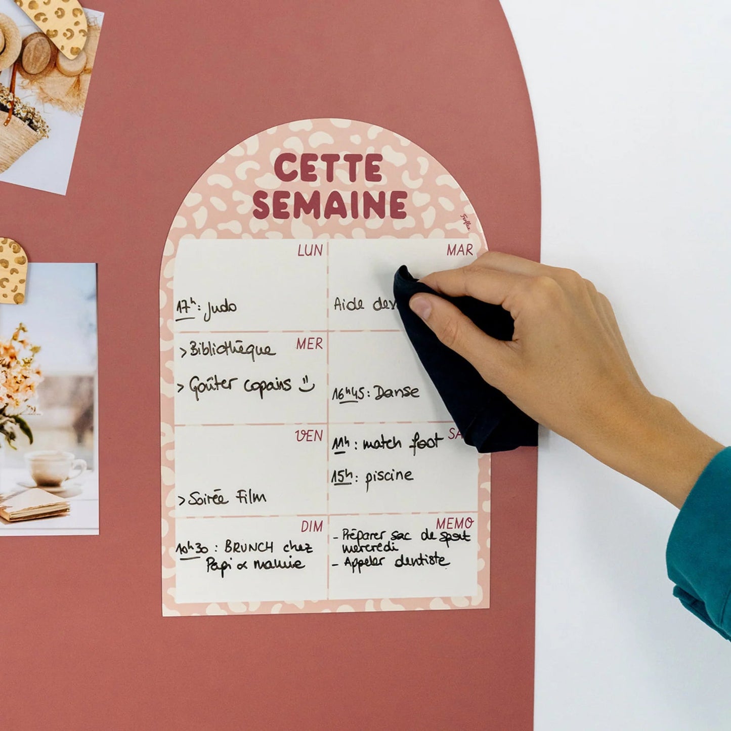 Cette semaine - Planning magnétique hebdomadaire Graou Rose ou Bleu - Routinea