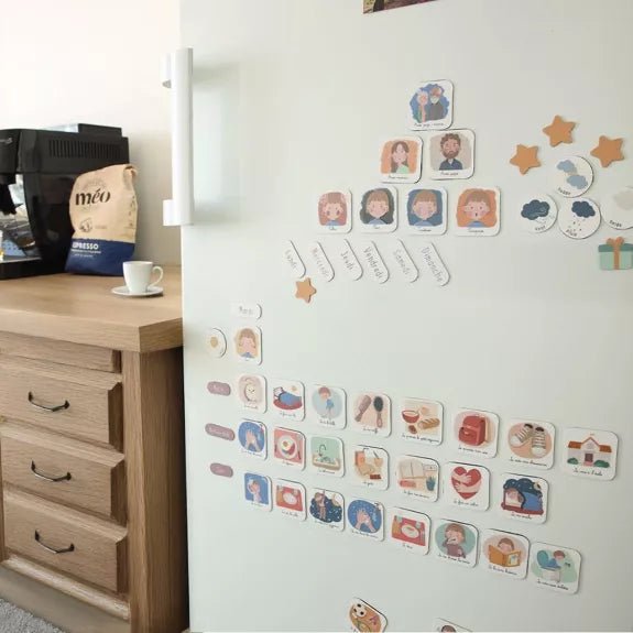 Jeu magnétique éducatif 'Ma routine magnétique du matin & du soir' (tableau en supplément) - Routinea