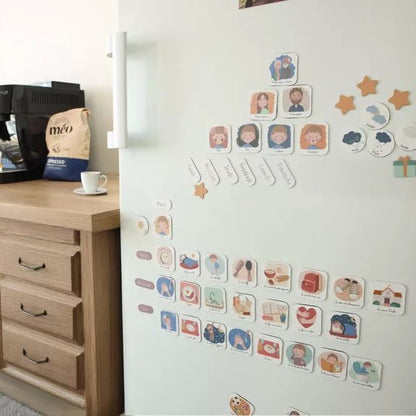 Jeu magnétique éducatif 'Ma routine magnétique du matin & du soir' (tableau en supplément) - Routinea