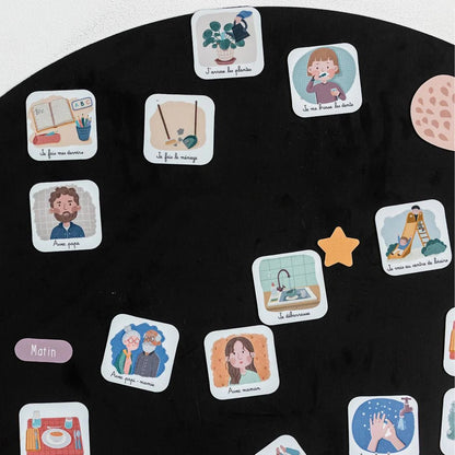 Jeu magnétique éducatif 'Ma routine magnétique du matin & du soir' (tableau en supplément) - Routinea