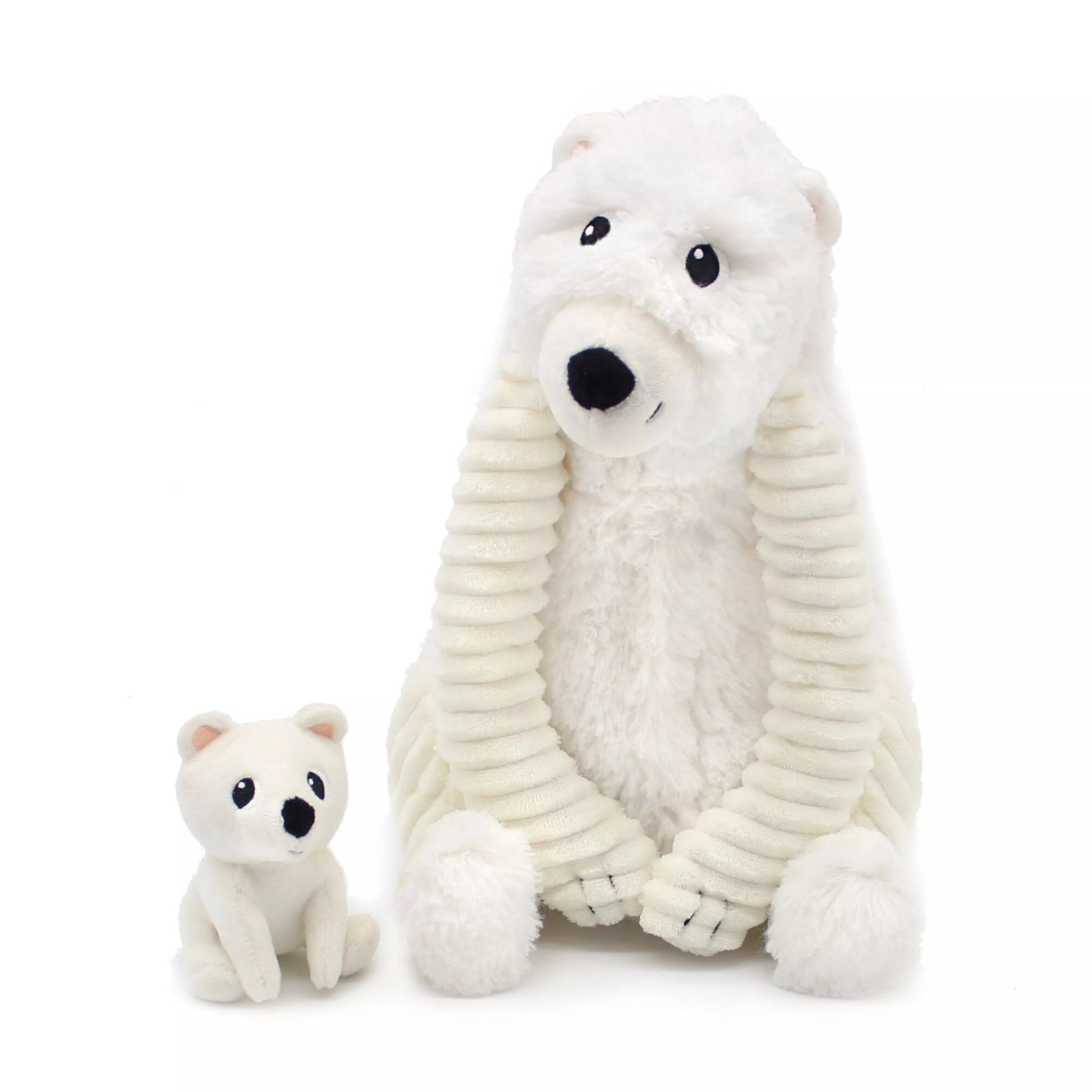 Peluche GROBIDOU L'OURS POLAIRE - Maman et bébé - 31cm - Routinea