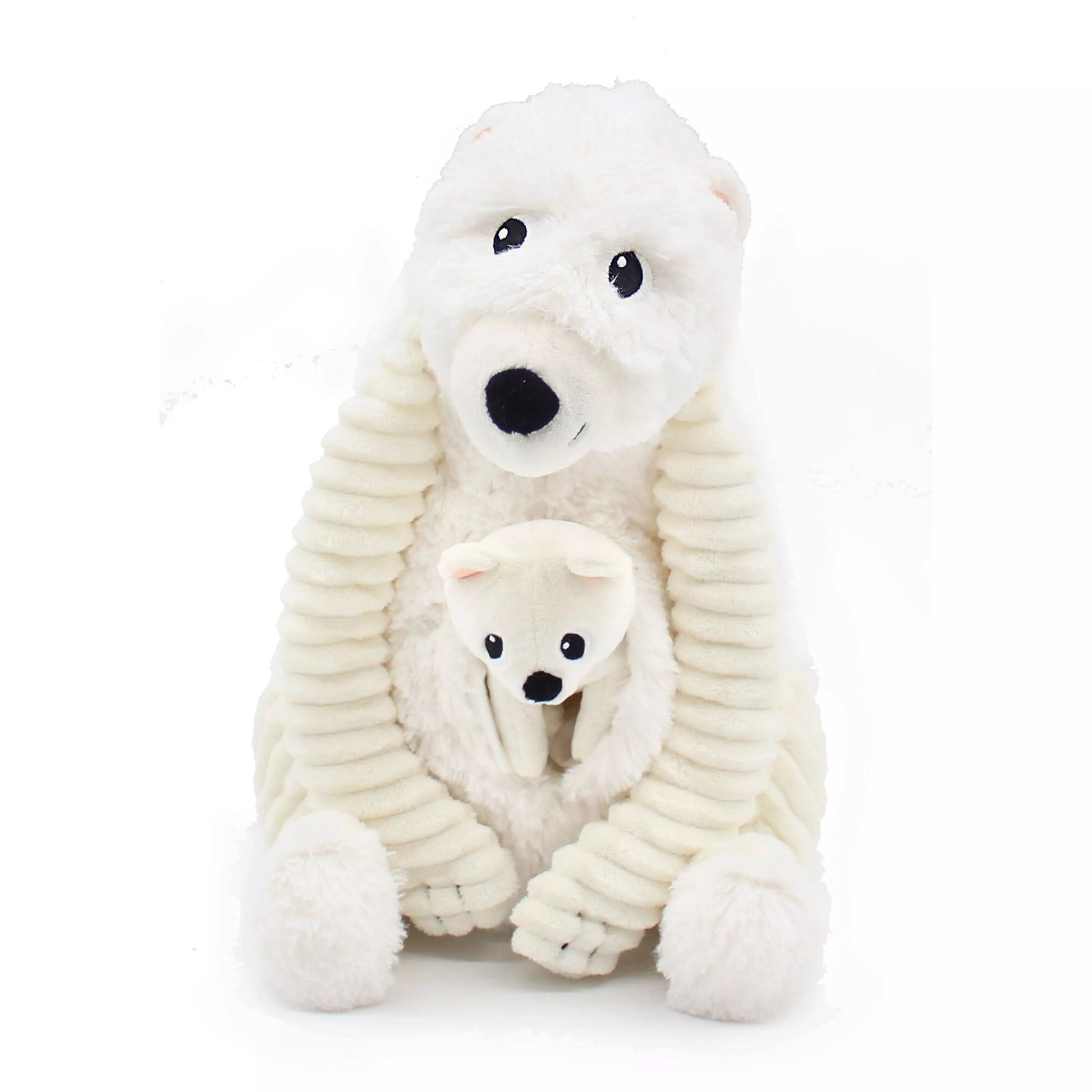 Peluche GROBIDOU L'OURS POLAIRE - Maman et bébé - 31cm - Routinea