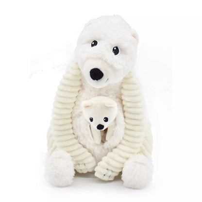 Peluche GROBIDOU L'OURS POLAIRE - Maman et bébé - 31cm - Routinea
