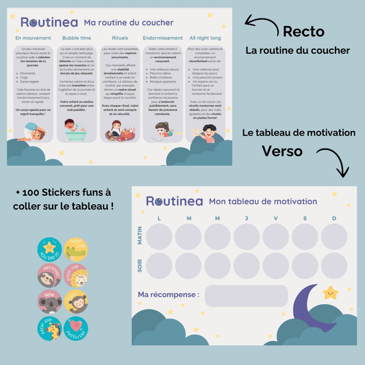 Tableau de motivation + Stickers - Routinea