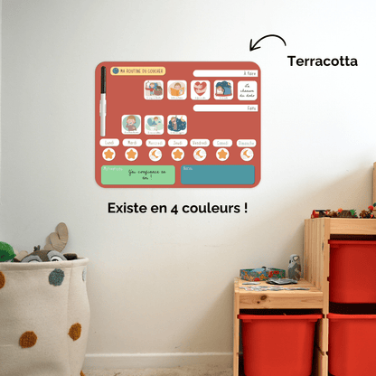 Tableau de routine enfant pour le coucher Coloré | magnétique et évolutif | Rituels du coucher 3 - 6 ans (Copie) - Routinea