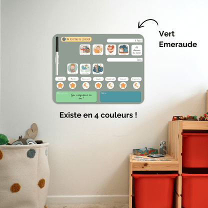 Tableau de routine enfant pour le coucher Coloré | magnétique et évolutif | Rituels du coucher 3 - 6 ans (Copie) - Routinea