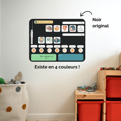 Tableau de routine enfant pour le coucher | magnétique et évolutif | Rituels du coucher 3 - 6 ans - Routinea